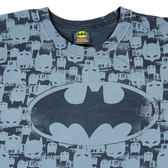 Batman Dark Knight Tshirt Mens 2XL 2008 Black Gray All Over Print Tee DC Comics - Picture 2 of 5